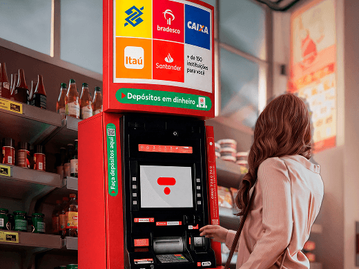 Depósito em dinheiro é no Banco24Horas